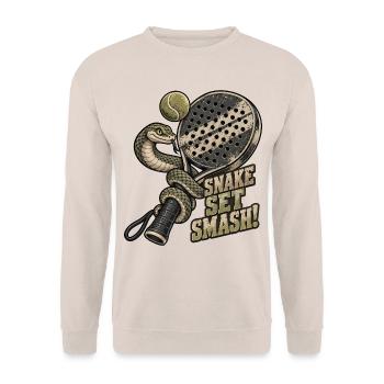 Schlangen-Set Smash-Pickleball - Unisex Pullover - Sand - Vorne - Alina (178cm) & Michal (187cm)