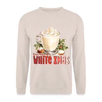 Coffee white xmas christmas Weihnachten Kaffee - Unisex Sweatshirt - sand - Front - Alina (178cm) & Michal (187cm)