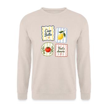 Ciao Bella That’s Amore Italien Sommer - Unisex Pullover - Sand - Vorne - Alina (178cm) & Michal (187cm)