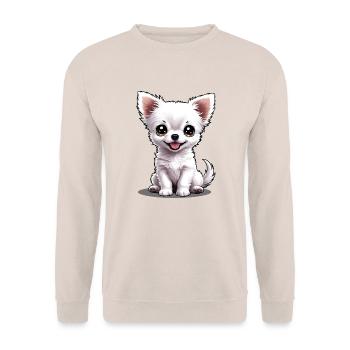 Baby Chihuahua (Puchi) - Unisex Sweatshirt - sand - Front - Alina (178cm) & Michal (187cm)