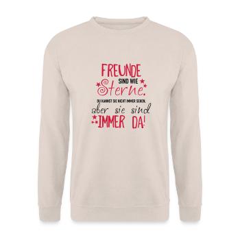 Freunde sind wie Sterne - Unisex Pullover - Sand - Vorne - Alina (178cm) & Michal (187cm)