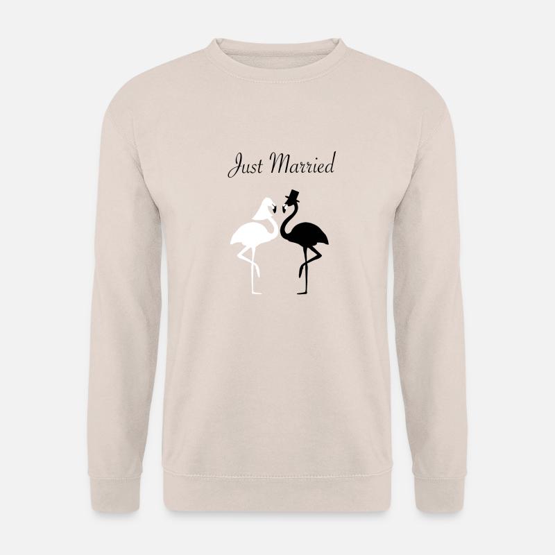 Flamingos - just married - Unisex Pullover - Sand