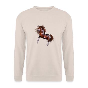 Native Horse - Unisex Pullover - Sand - Vorne - Alina (178cm) & Michal (187cm)