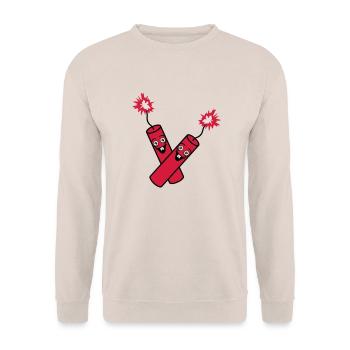 crazy 2 friends team couple party kracher sat - Unisex Sweatshirt - sand - Front - Alina (178cm) & Michal (187cm)