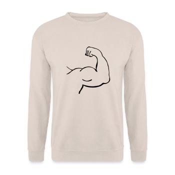 muscles_2_m1 - Unisex Sweatshirt - sand - Front - Alina (178cm) & Michal (187cm)