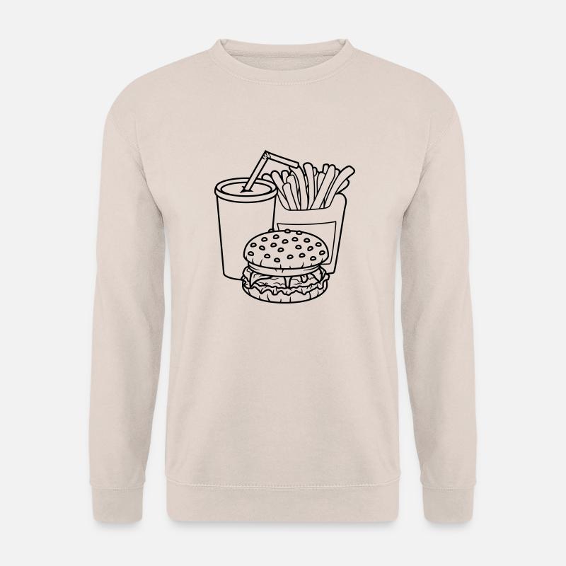 plat cheeseburger hamburger frites boisson boisson - Sweat-shirt Unisexe - sable