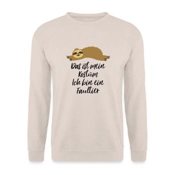 Faultier Kostüm - Unisex Pullover - Sand - Vorne - Alina (178cm) & Michal (187cm)