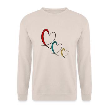 PAPA. FÊTE DES PÈRES. BONNE FÊTE PAPA. BONNE FÊTE - Sweat-shirt Unisexe - sable - Devant - Alina (178cm) & Michal (187cm)
