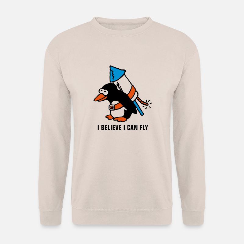 rocket_pinguin_white_b_3c - Unisex Pullover - Sand