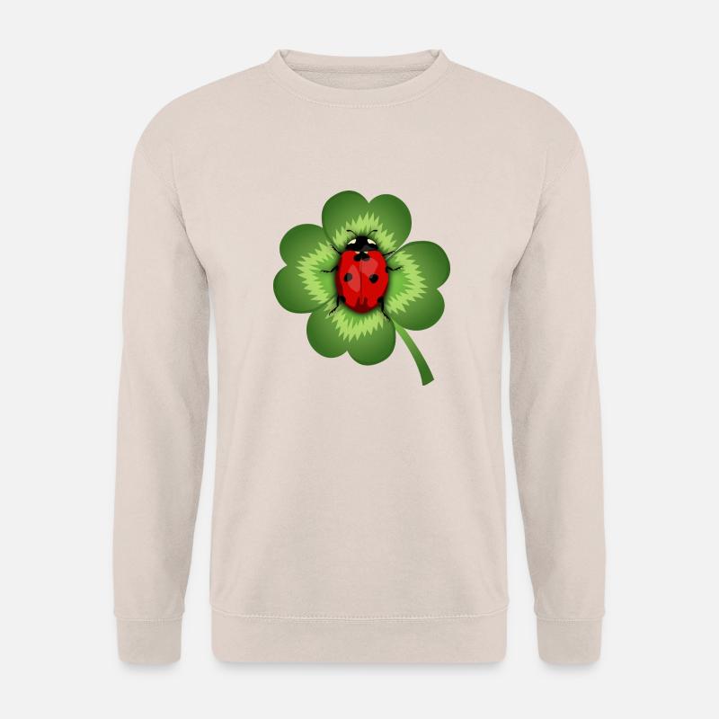 Kleeblatt und Marienkäfer - Unisex Pullover - Sand