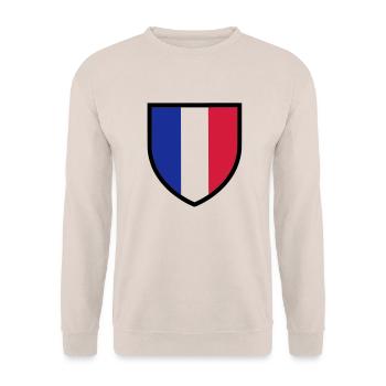 blason, écusson, drapeau France (T) - Sweat-shirt Unisexe - sable - Devant - Alina (178cm) & Michal (187cm)