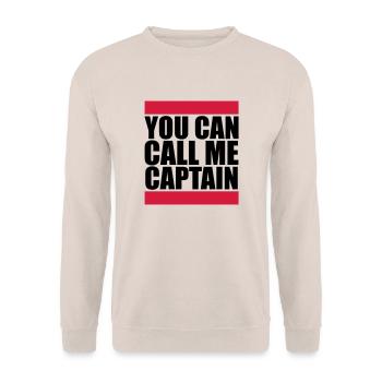 You can call me Captain Logo - Unisex Pullover - Sand - Vorne - Alina (178cm) & Michal (187cm)