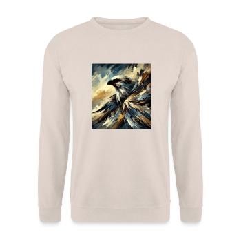 Abstract Eagle - Unisex Sweatshirt - sand - Front - Alina (178cm) & Michal (187cm)