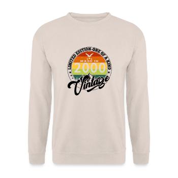 2000 Anniversary Born In 2000 Vintage Retro. Editio - Unisex Sweatshirt - sand - Front - Alina (178cm) & Michal (187cm)