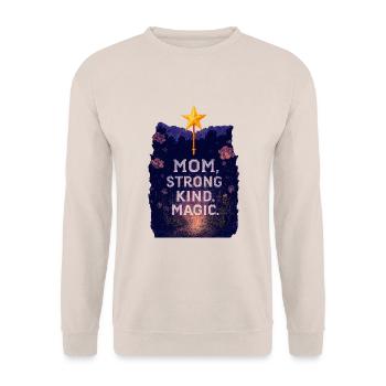 Mom – Strong. Kind. Magic. | Magic Mom-Shirt - Unisex Pullover - Sand - Vorne - Alina (178cm) & Michal (187cm)