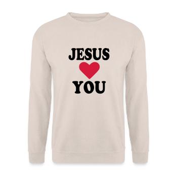 Jesus - Sweat-shirt Unisexe - sable - Devant - Alina (178cm) & Michal (187cm)
