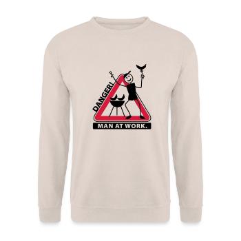 man_at_grill - Sweat-shirt Unisexe - sable - Devant - Alina (178cm) & Michal (187cm)