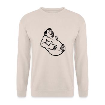 bauch - Unisex Pullover - Sand - Vorne - Alina (178cm) & Michal (187cm)