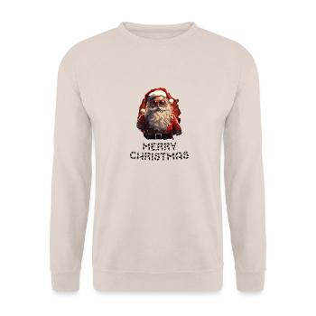 Weihnachtsmann - Marry Christmas - Unisex Pullover - Sand - Vorne - Alina (178cm) & Michal (187cm)