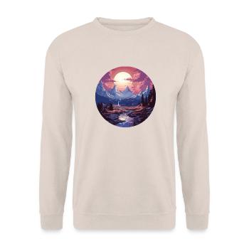 Landscape - Illustration - Unisex Sweatshirt - sand - Front - Alina (178cm) & Michal (187cm)