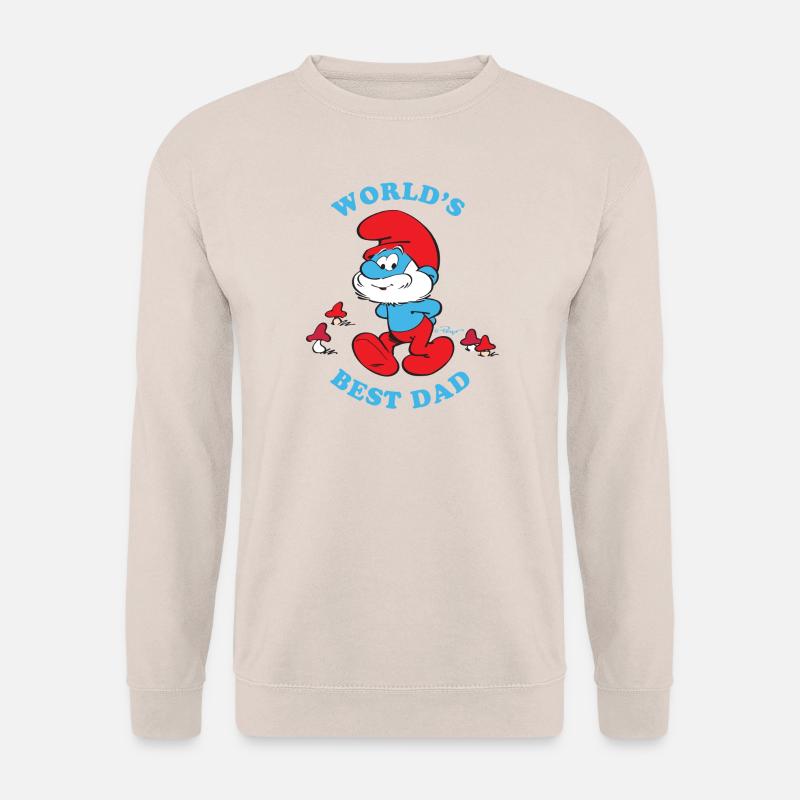 Smølferne designer Verdens bedste far - Unisex sweater - sand