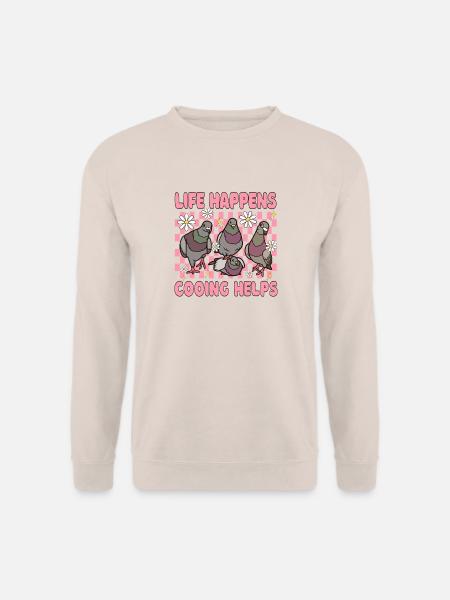 Süßes Tauben Geschenk für Vogelliebhaber - Unisex Pullover - Sand