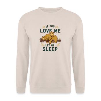 Love Me Let Me Sleep – Süßer schlafender Koala - Unisex Pullover - Sand - Vorne - Alina (178cm) & Michal (187cm)