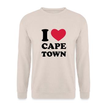 I Love Cape Town - Unisex Pullover - Sand - Vorne - Alina (178cm) & Michal (187cm)
