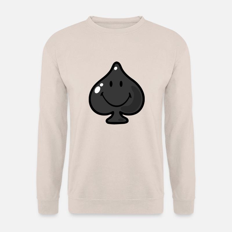 Smiley Spades Black - Unisex Pullover - Sand