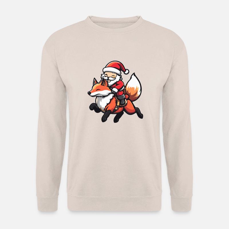 Fuchs Weihnachtsmann Cartoon - Unisex Pullover - Sand