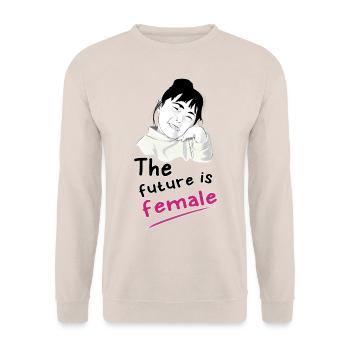 Jolie fille ludique (pouvoir de la femme, féminisme, 8 mars) - Sweat-shirt Unisexe - sable - Devant - Alina (178cm) & Michal (187cm)