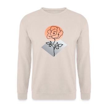 Rosenumrisse vor staubigem Hintergrund - Unisex Pullover - Sand - Vorne - Alina (178cm) & Michal (187cm)