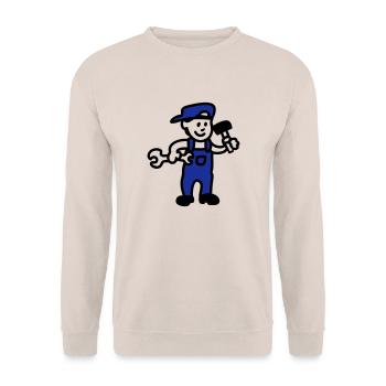 Handwerker - Unisex Pullover - Sand - Vorne - Alina (178cm) & Michal (187cm)