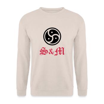 Sex__V017 - Unisex Pullover - Sand - Vorne - Alina (178cm) & Michal (187cm)