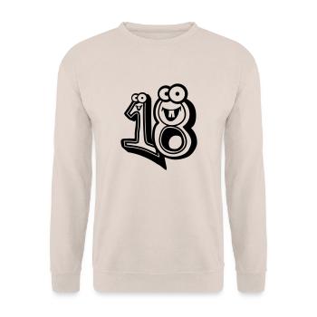 caricature comique de 18-dix-huit ans - Sweat-shirt Unisexe - sable - Devant - Alina (178cm) & Michal (187cm)