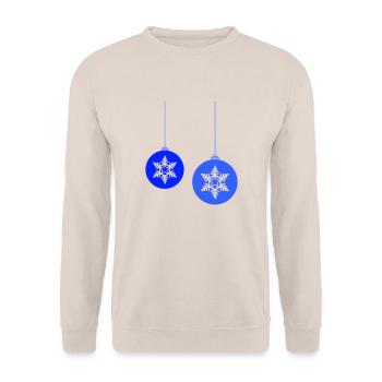 Weihnachtskugeln Stern frost - Unisex Pullover - Sand - Vorne - Alina (178cm) & Michal (187cm)