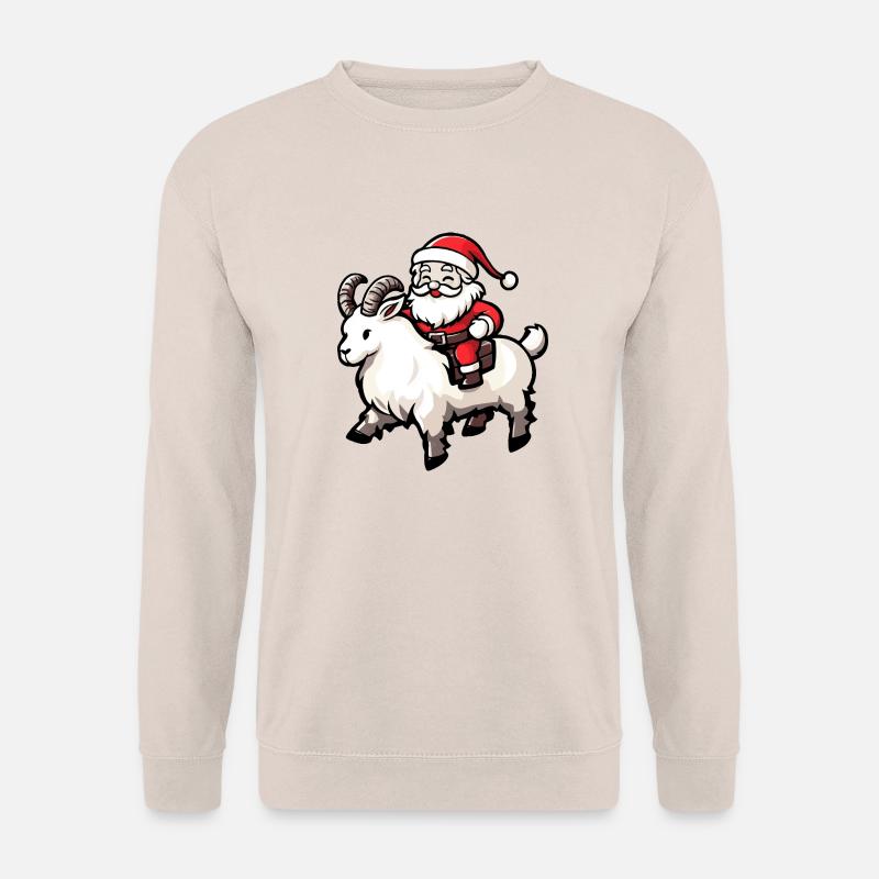 Bergziege Weihnachtsmann Cartoon - Unisex Pullover - Sand