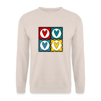 SAINT VALENTIN. JE T'AIME. I LOVE YOU. AMOUR. LOVE - Sweat-shirt Unisexe - sable - Devant - Alina (178cm) & Michal (187cm)