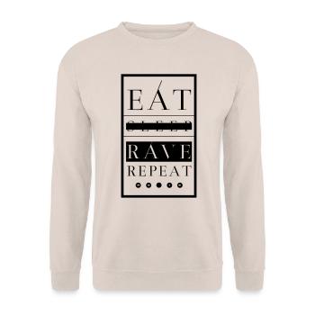 EAT SLEEP RAVE REPEAT - Unisex Pullover - Sand - Vorne - Alina (178cm) & Michal (187cm)