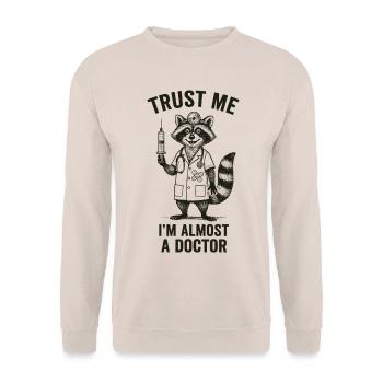 Glaub mir, ich bin fast ein Arzt - Unisex Pullover - Sand - Vorne - Alina (178cm) & Michal (187cm)