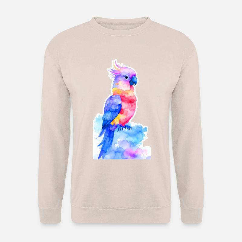 Kunterbunter Fantasie-Kakadu - Unisex Pullover - Sand