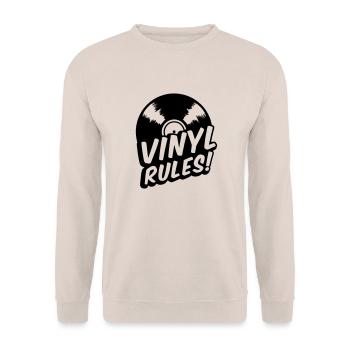 Vinyl rules - CD - recordings-music-retro - Unisex Sweatshirt - sand - Front - Alina (178cm) & Michal (187cm)