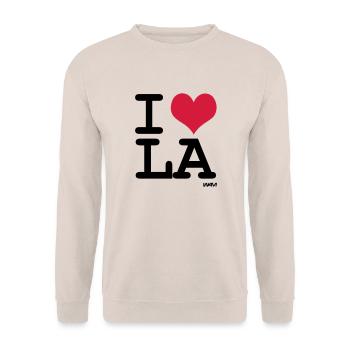j'aime los angeles - la by wam - Sweat-shirt Unisexe - sable - Devant - Alina (178cm) & Michal (187cm)