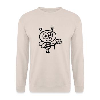 Bee + Fleur - Line - Sweat-shirt Unisexe - sable - Devant - Alina (178cm) & Michal (187cm)