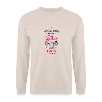 Année 1959 - Sweat-shirt Unisexe - sable - Devant - Alina (178cm) & Michal (187cm)