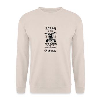 Papy motard - Sweat-shirt Unisexe - sable - Devant - Alina (178cm) & Michal (187cm)
