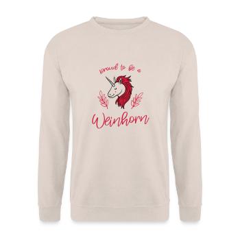 Proud to be a Weinhorn - Unisex Pullover - Sand - Vorne - Alina (178cm) & Michal (187cm)