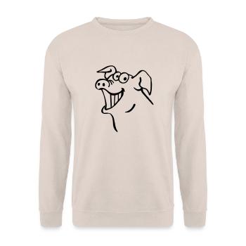 Pig laughs - Unisex Sweatshirt - sand - Front - Alina (178cm) & Michal (187cm)