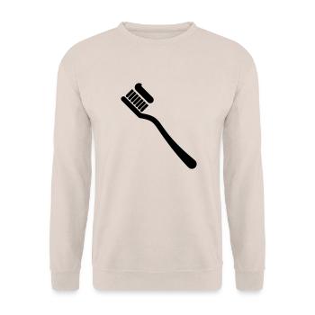 Zahnbürste - Unisex Pullover - Sand - Vorne - Alina (178cm) & Michal (187cm)