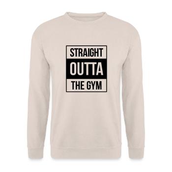 straight outta the gym - Unisex Sweatshirt - sand - Front - Alina (178cm) & Michal (187cm)